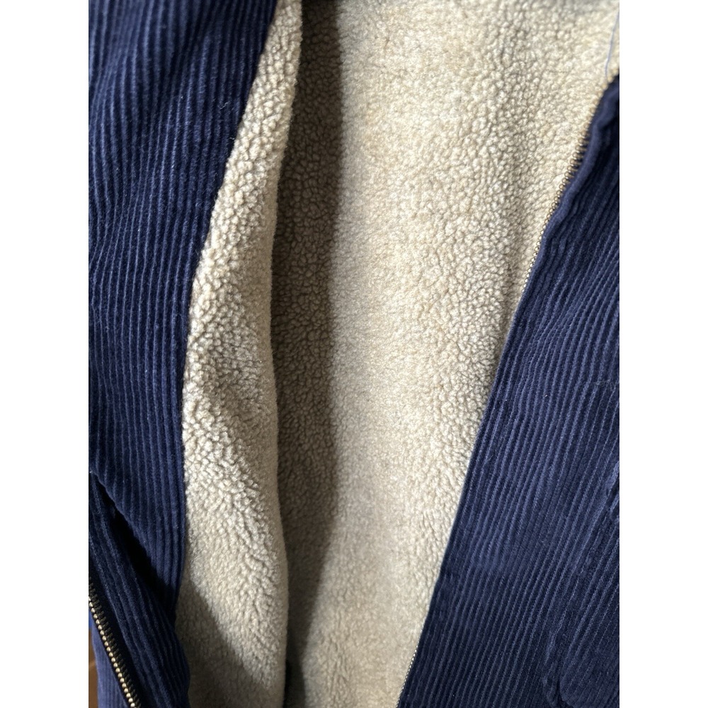 Vintage High Sierra Corduroy Sherpa Lined Jacket Chore Coat Workwear Navy L - Picture 10 of 13